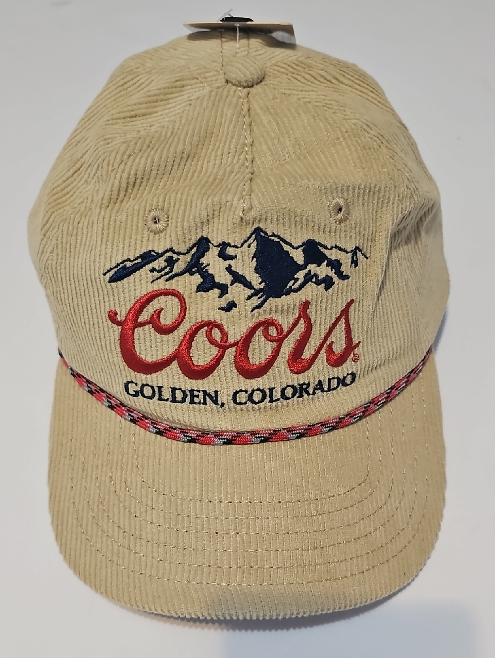 Coors Corduroy Ball Cap Adjustable Snapback Beige Tan NEW